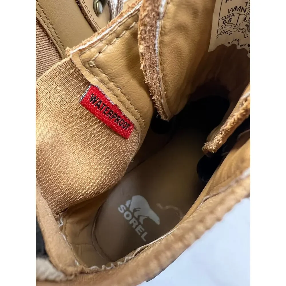 Sorel Brex Lace Bootie – Waterproof Leather Platform Boots, Black, Women’s 6.5 - Picture 11 of 11